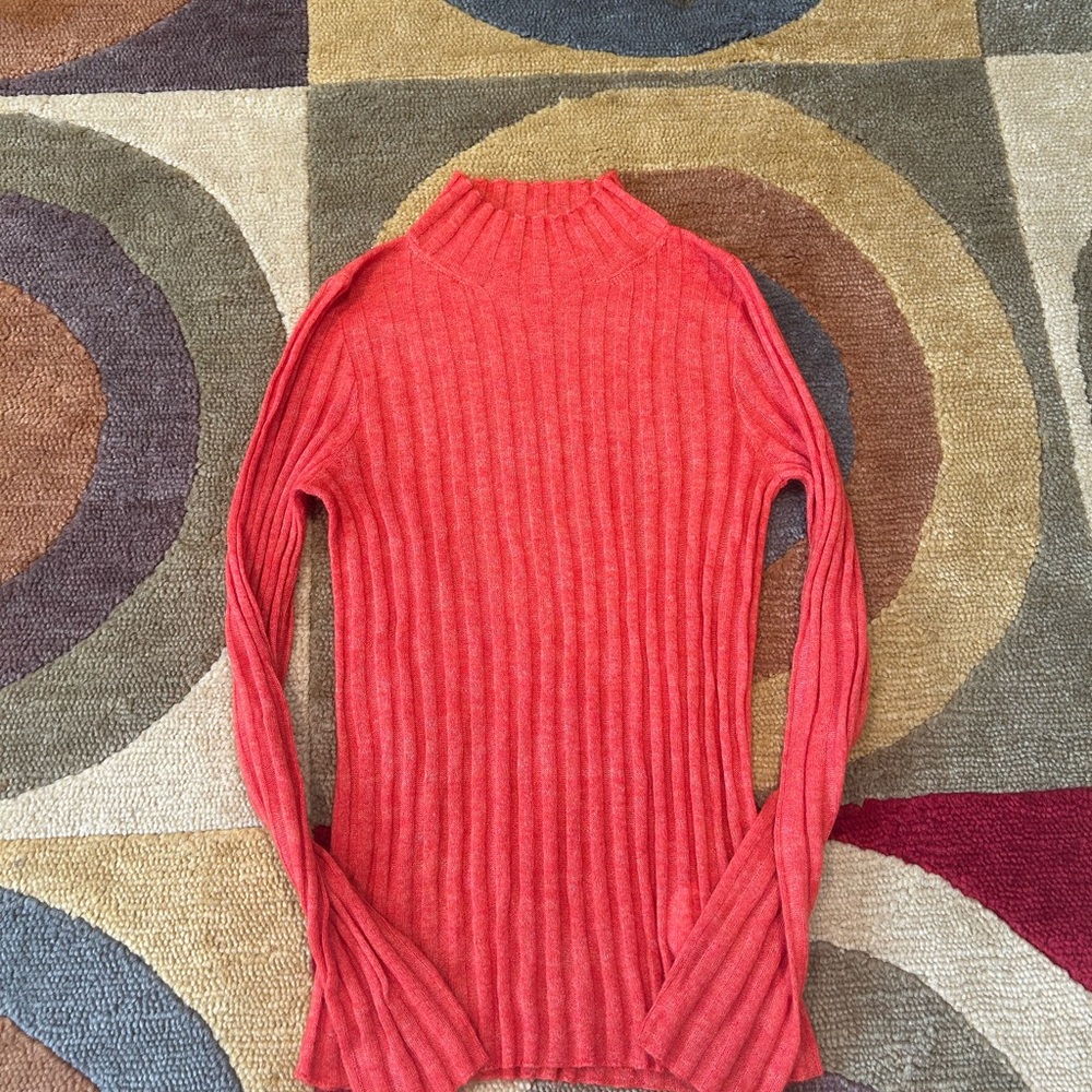 J. Crew Orange Fall Ribbed Turtleneck Sweater Women’s Size XS
